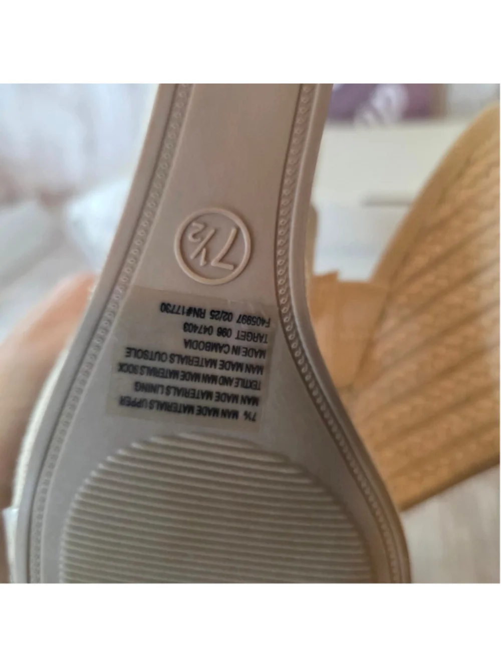 Women's A New Day Wedge Sandals Size 7.5 Beige Clear